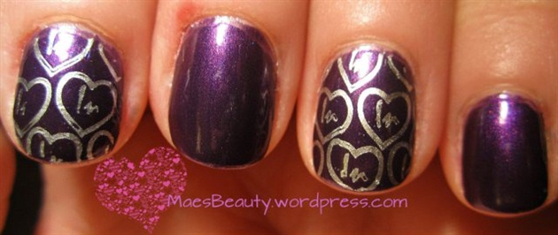 Purple Valentine&#39;s Day nails