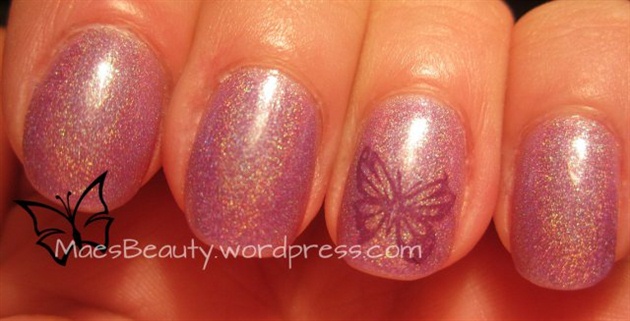 Purple Holo Butterfly nails