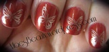 Red butterfly mani