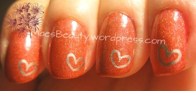 Red Holo heart mani