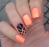 Orange And Black Nails