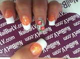 ORANGE AND WHITE FRENCH WITH ROSES