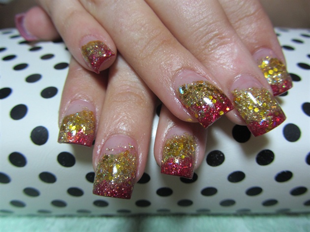 OMBRE GOLD AND RED
