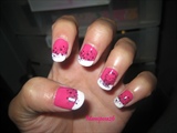 kitty and bubbles nail design