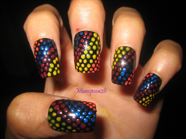 colorful dots nails