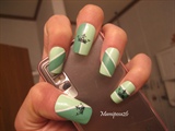 Mint crown nail design