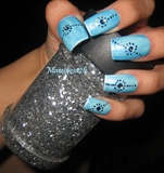 Blue with rhinestones and glitter