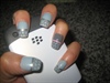 Blue/grey nail design