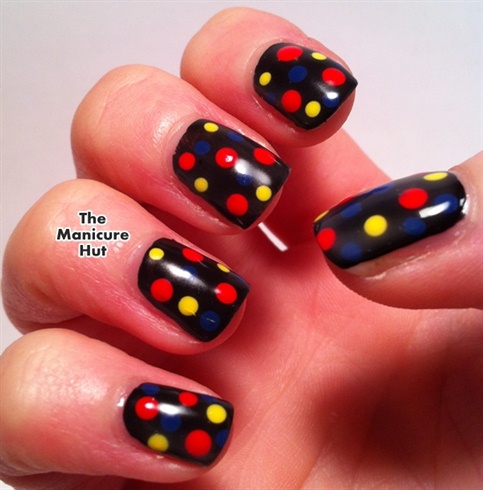 Red, Blue &amp; Yellow Dot Nails