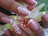 Acrylic 3D flower - wedding nails