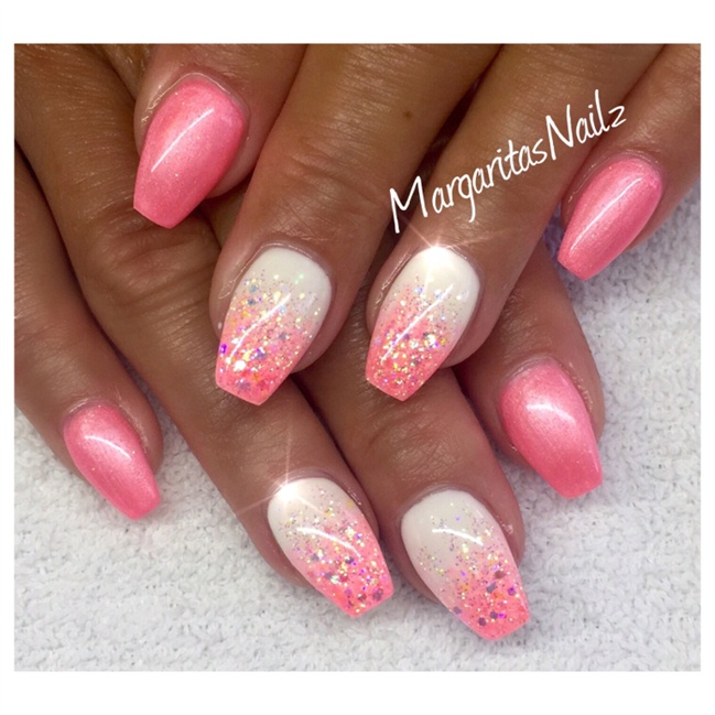 Cotton Candy Rainbow Ombre Acrylic Nails - Nail and Manicure Trends
