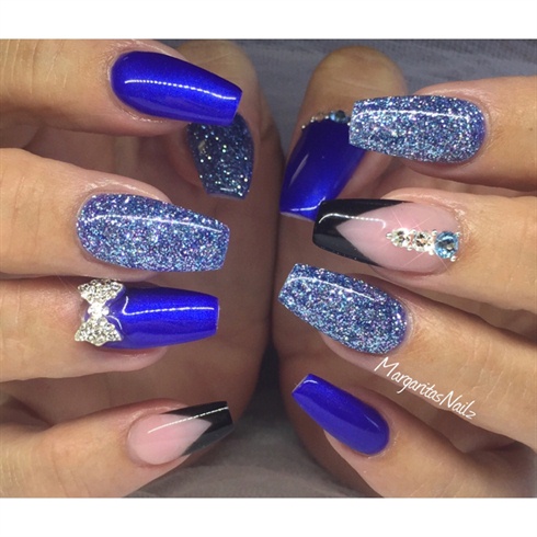 Blue Coffin Nails 