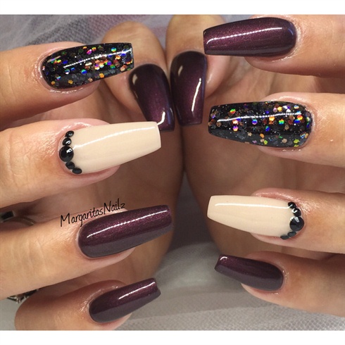 Beautiful Fall Color Coffin Nails 