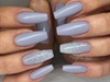 Grey Matte Coffin/ballerina Nails 