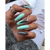 Mint With Black Coffin Nails 
