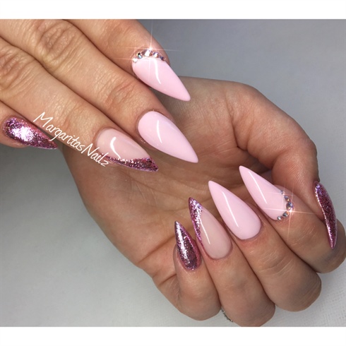 Baby Pink Stiletto Nails 