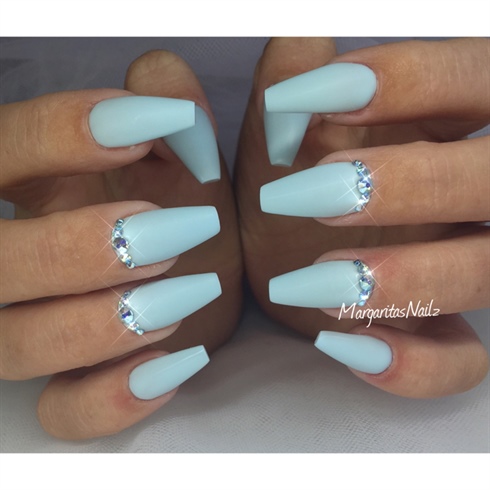 Baby Blue Coffin Nails 