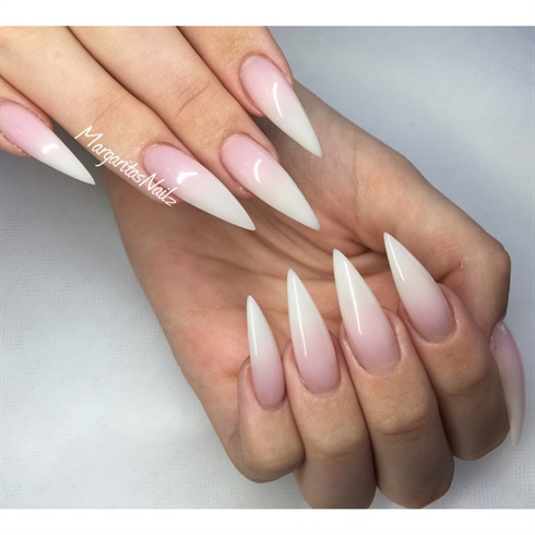 French Ombr&#233; Stiletto Nails 