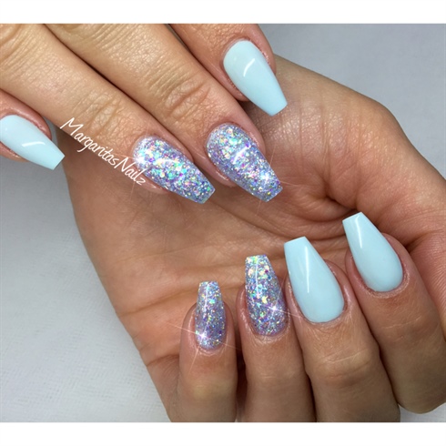 Baby Blue Coffin Nails 