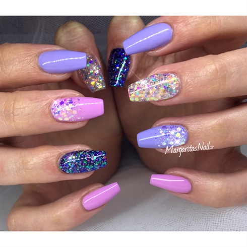 Purple And Pink Nails 