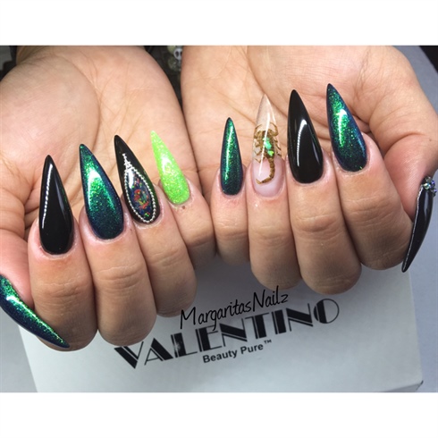 Stiletto Nails With Real Scorpion 