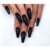 Black Matte Coffin Nails 