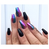 Ombr&#233; Chrome Coffin Nails 