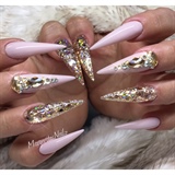 Nude Pink And Gold Stilettos 