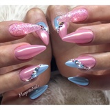 Pink And Blue Chrome Nails 