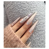 Nude Bling Stiletto Nails 