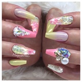 Ombr&#233; Bling Coffin Nails 