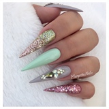 Pastel Green And Rose Gold Stilettos 
