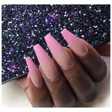 Nude And Pink Ombr&#233; Coffin Nails 