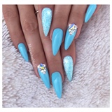 Baby Blue Almond Nails 
