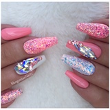 Glitter And Bling Coffin Nails 