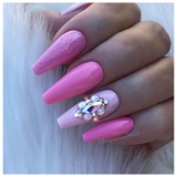 Pink Coffin Nails 