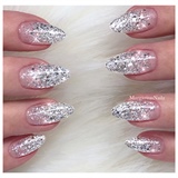 Silver Glitter Ombr&#233; Nails 