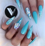 Tiffany Blue Stiletto Nails 