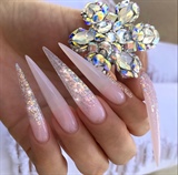 Nude Pink Long Stiletto Nails 