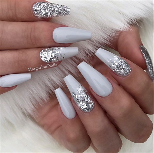 Grey And Silver Glitter Ombre Nails Nail Art Gallery