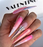 Pink Ombr&#233; Chrome Clear Bling Stilettos