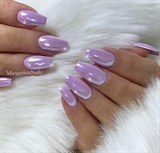 Lavender Pastel Chrome Coffin Nails 