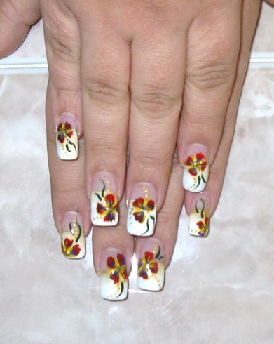 french tip w flowers