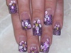 purple w pink flowers/ glitter inside