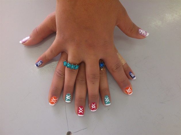 Colorful converse nail art :)