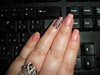 Filegree pink bridal nail art