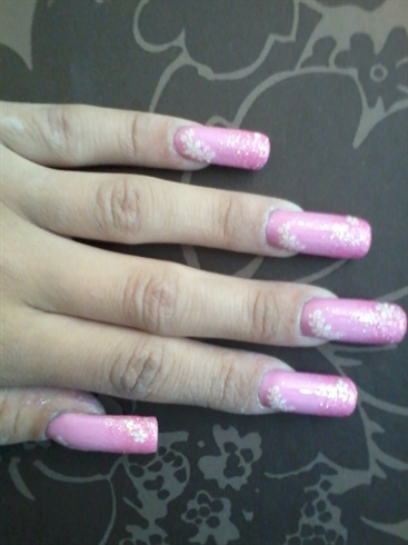 baby pink nail art