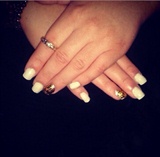 White And Gold Nails
