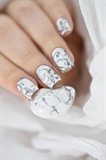 White stone marble nails