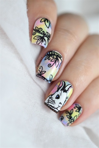 Easter bunny in the magic forest